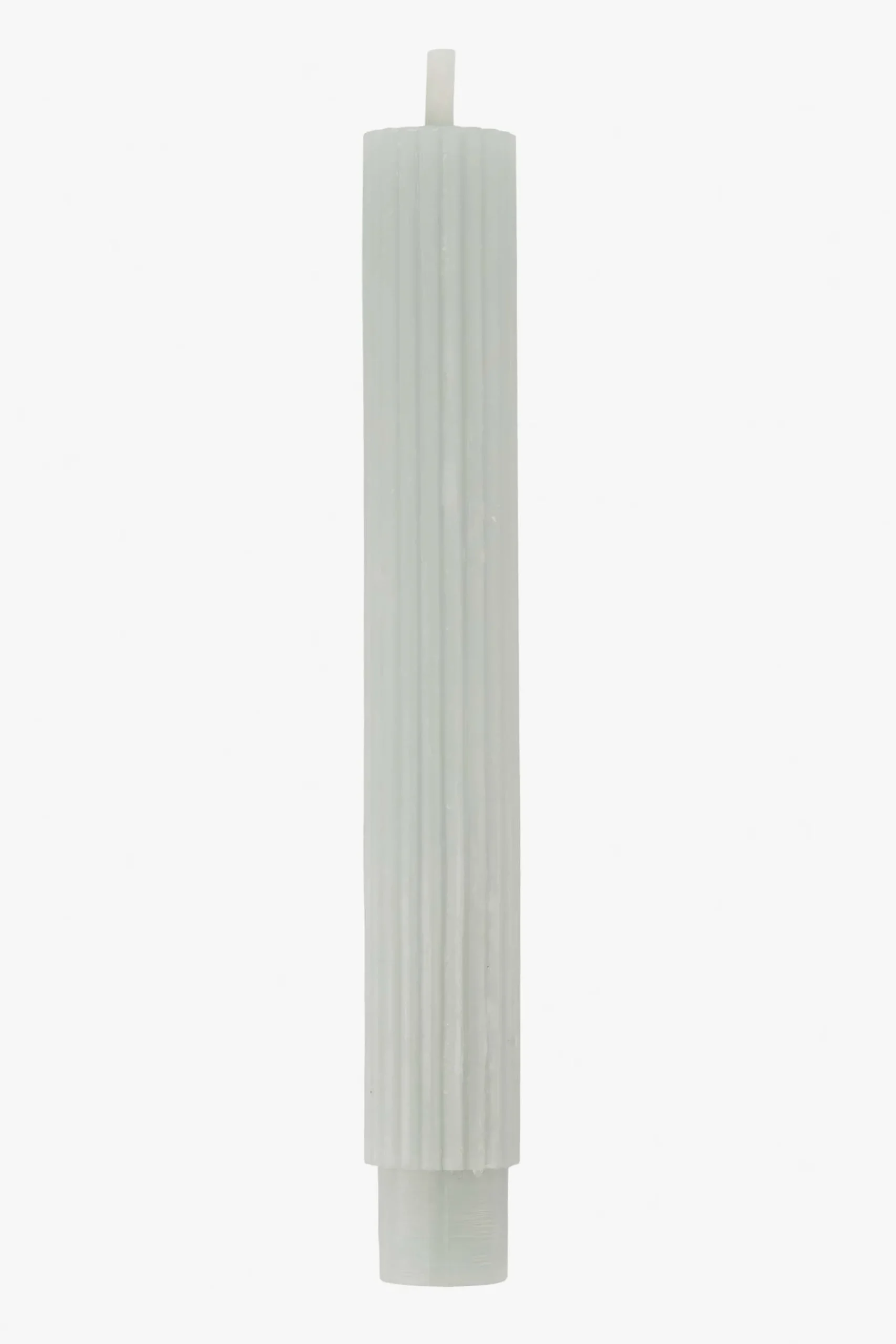 ZUSSS 2 geribbelde kaarsen 20 cm saliegroen