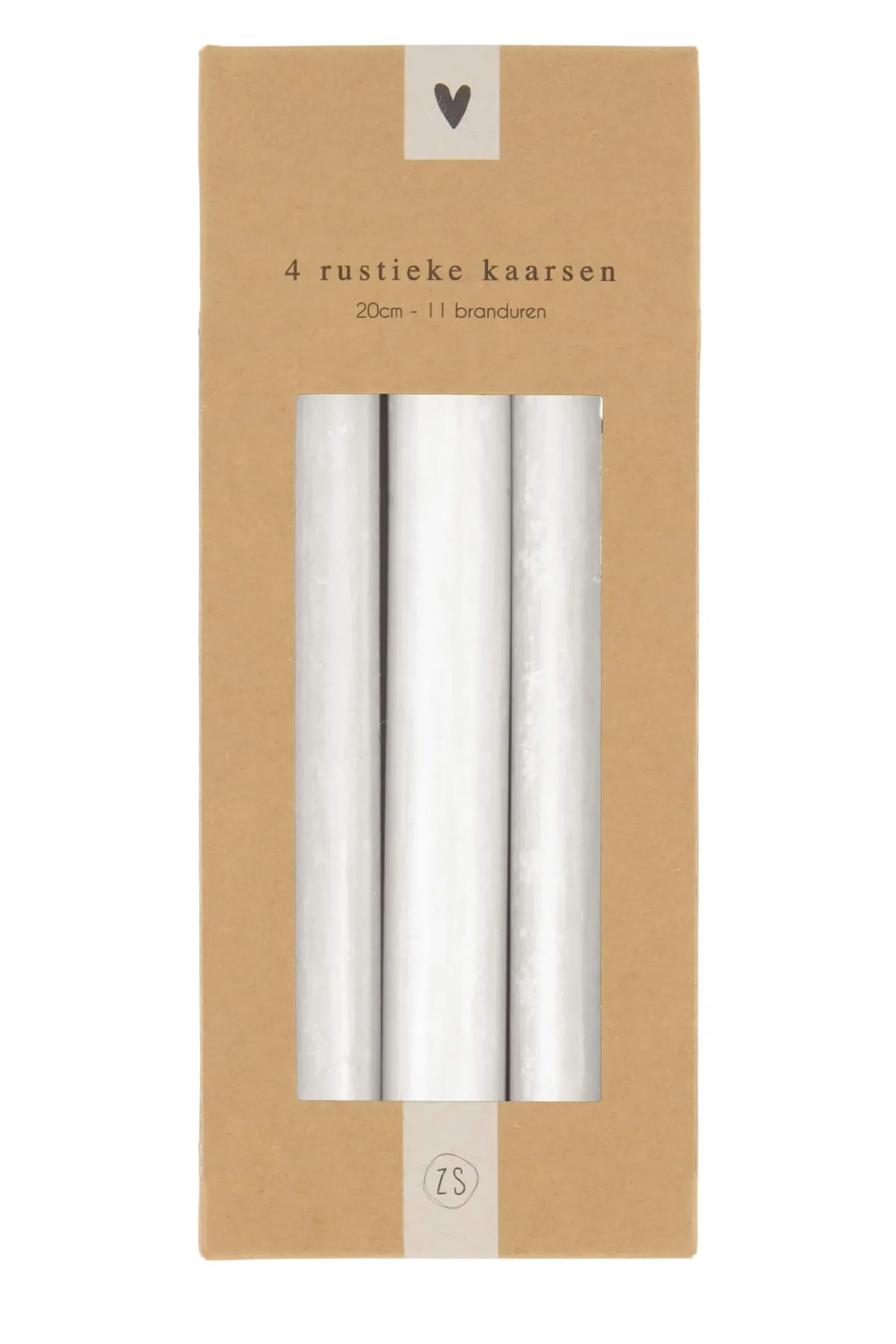 ZUSSS 4 rustieke kaarsen 20cm