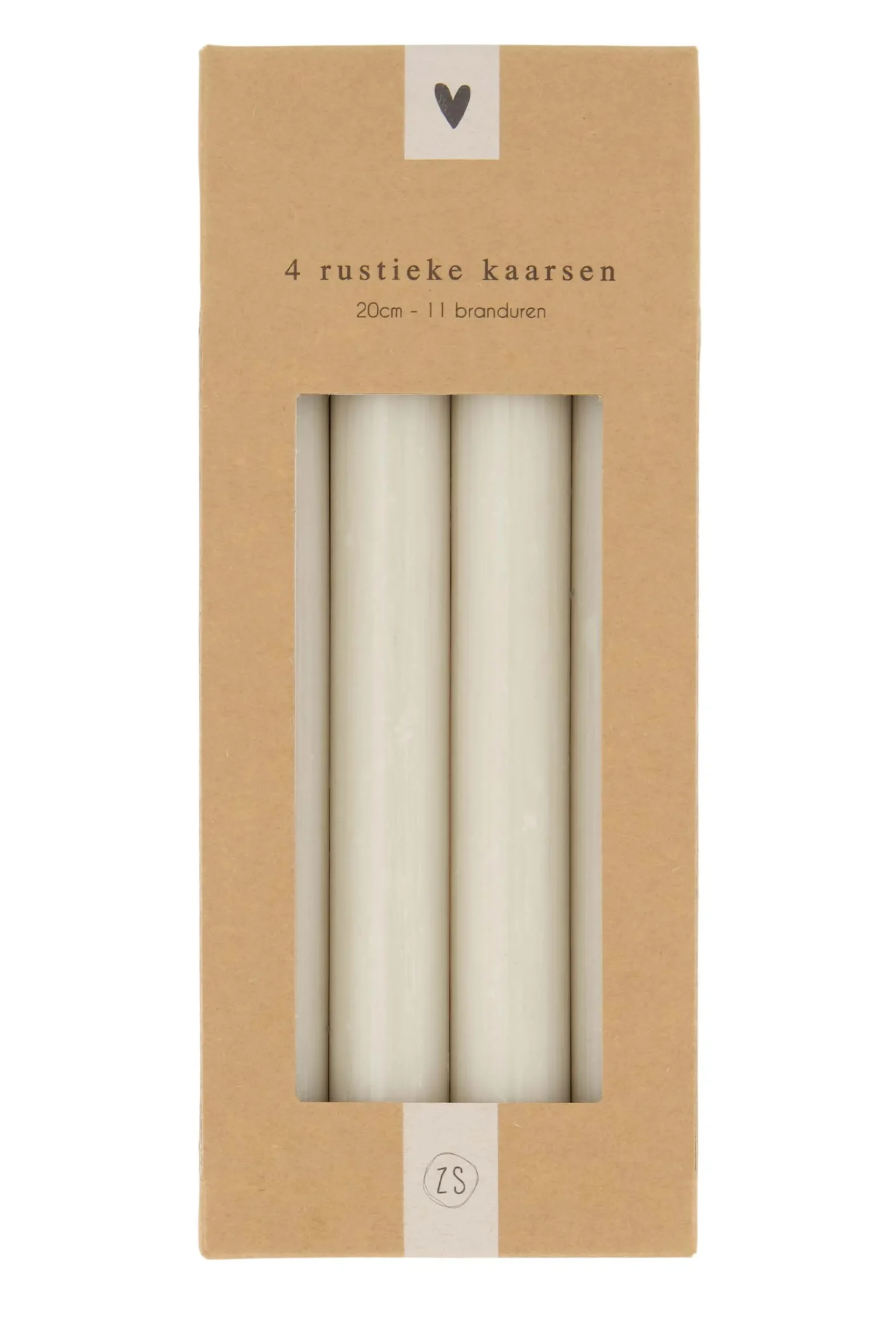 ZUSSS 4 rustieke kaarsen 20cm