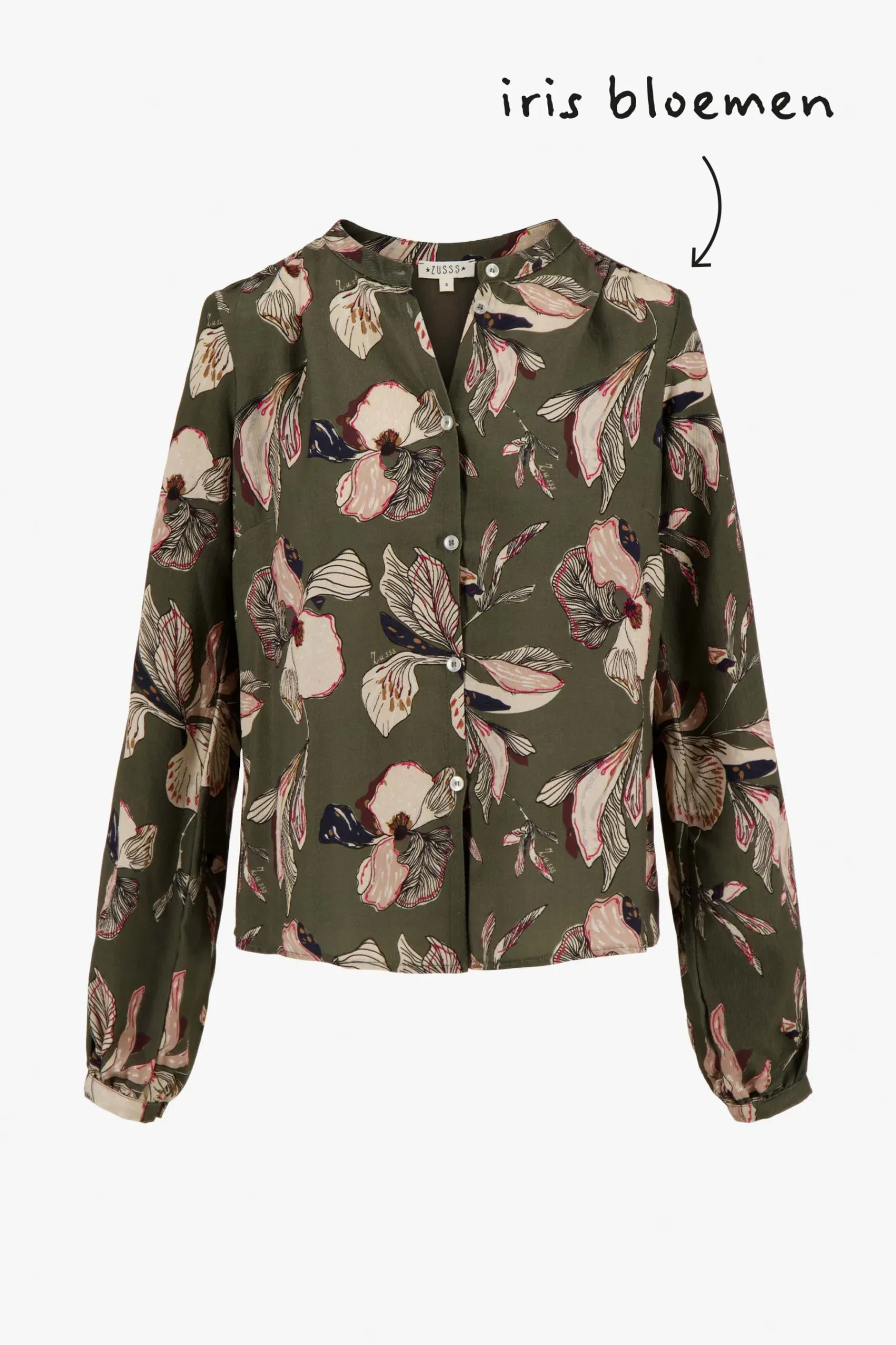 ZUSSS blouse met iris bloemen print
