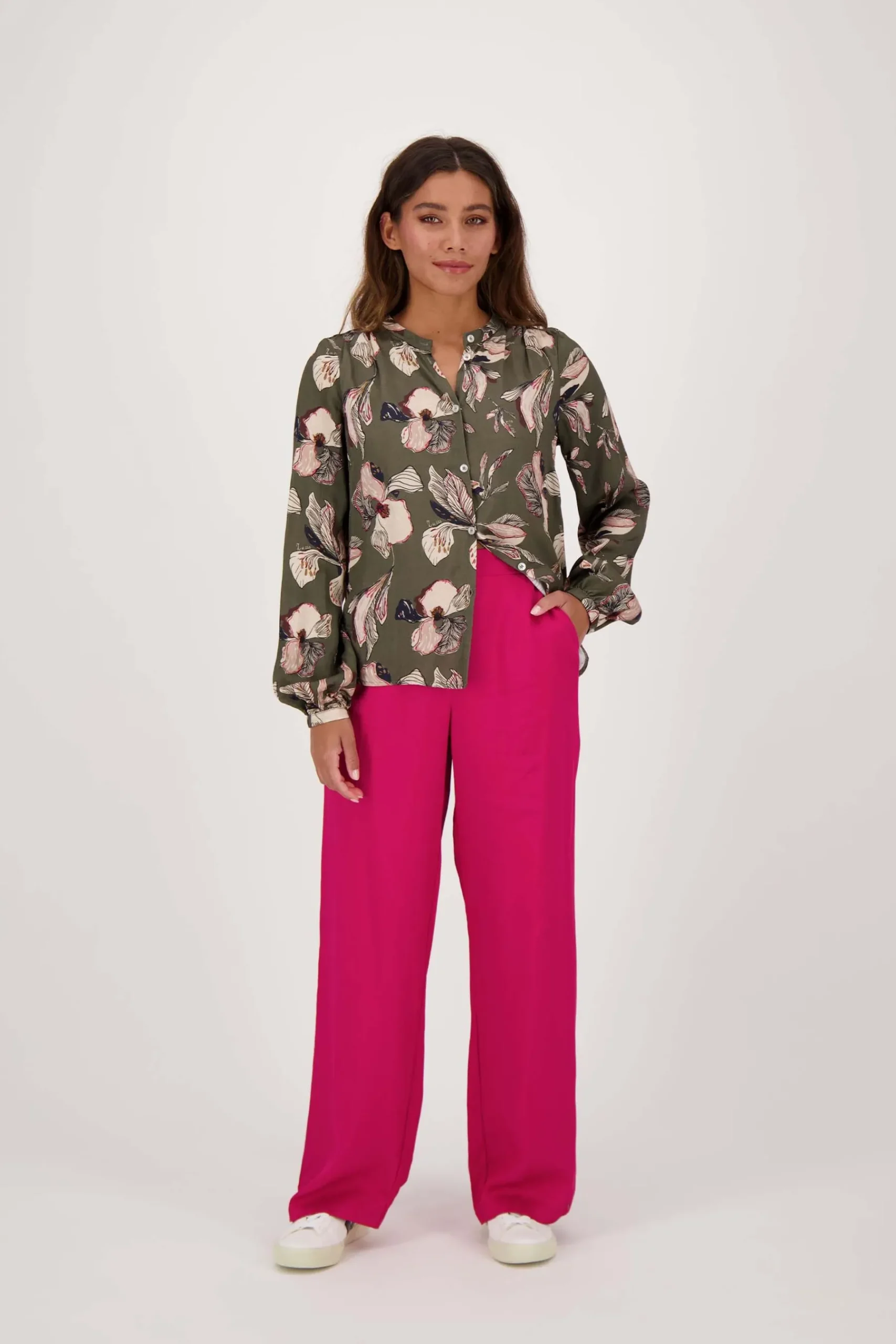 ZUSSS blouse met iris bloemen print
