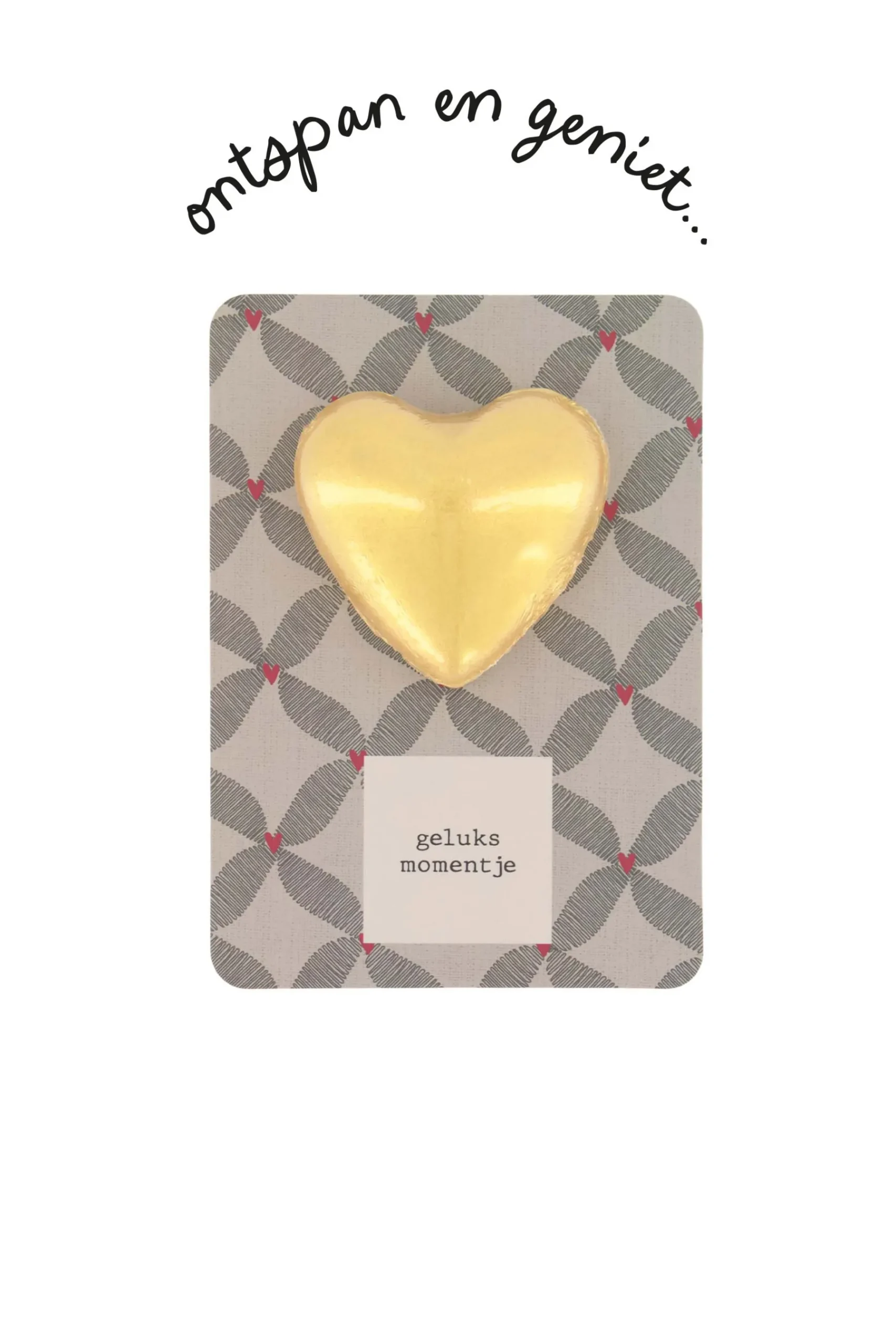 ZUSSS bruisbal hartje op kaart geluksmomentje antracietgrijs/roze