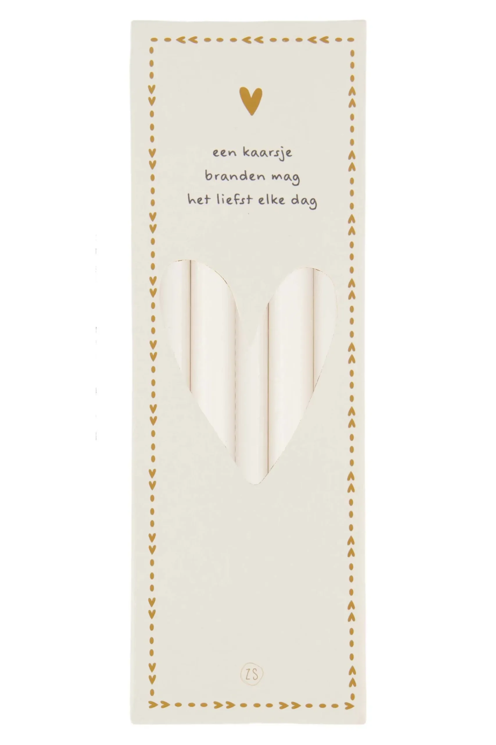 ZUSSS doosje met 10 smalle kaarsjes 17cm off white