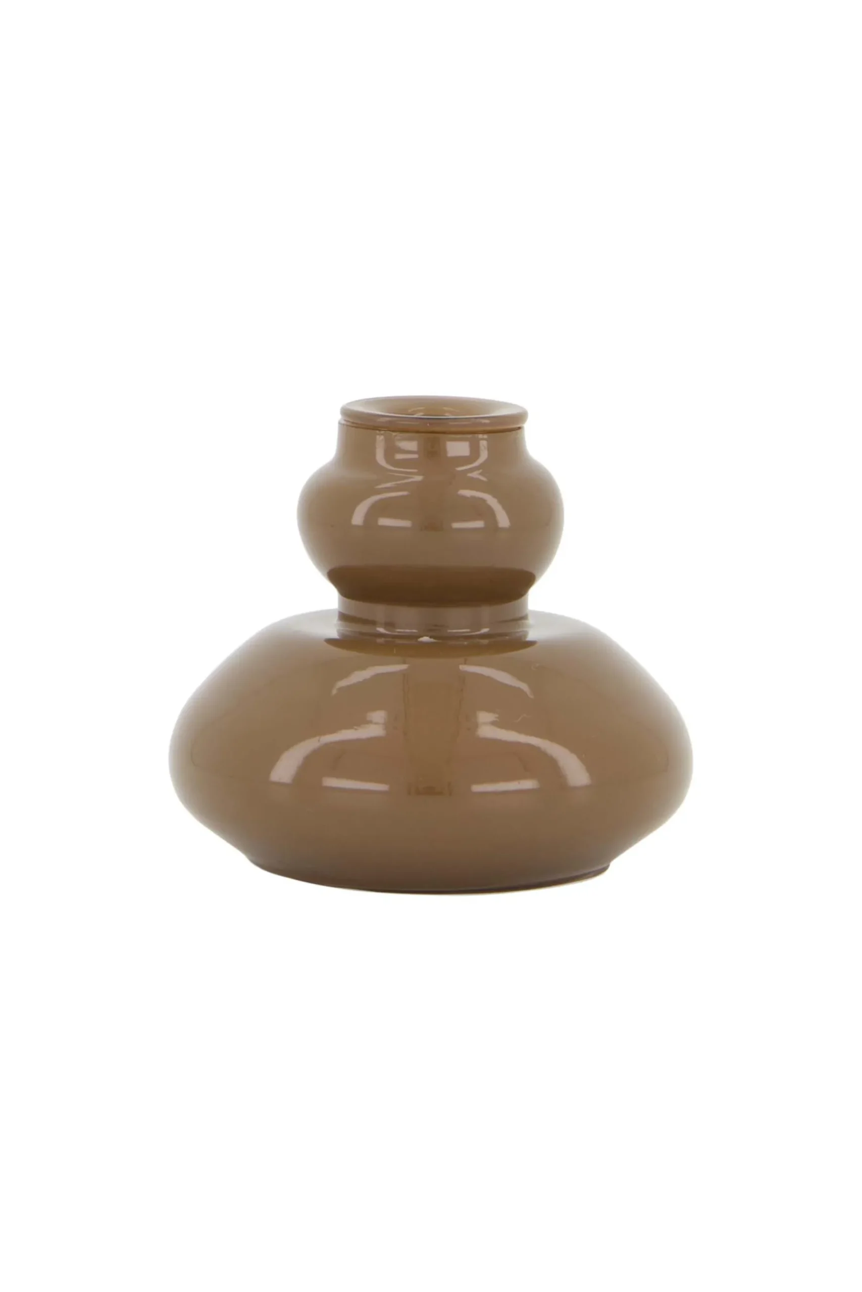 ZUSSS glazen kandelaar 5,5cm warm grijs