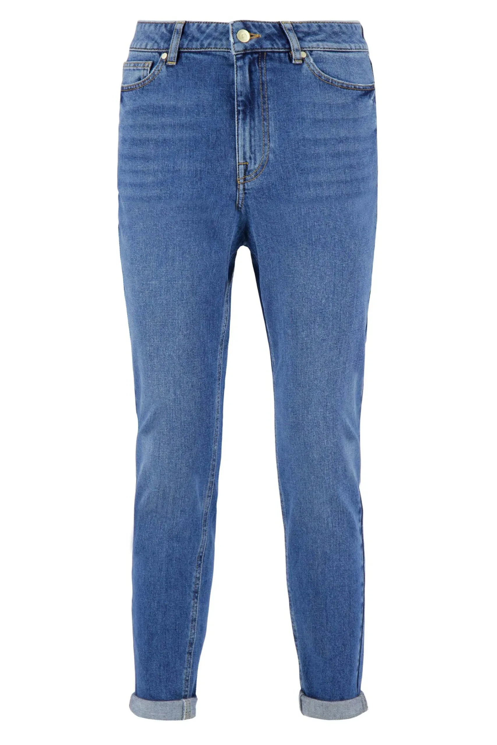 ZUSSS high waist jeans midden blauw