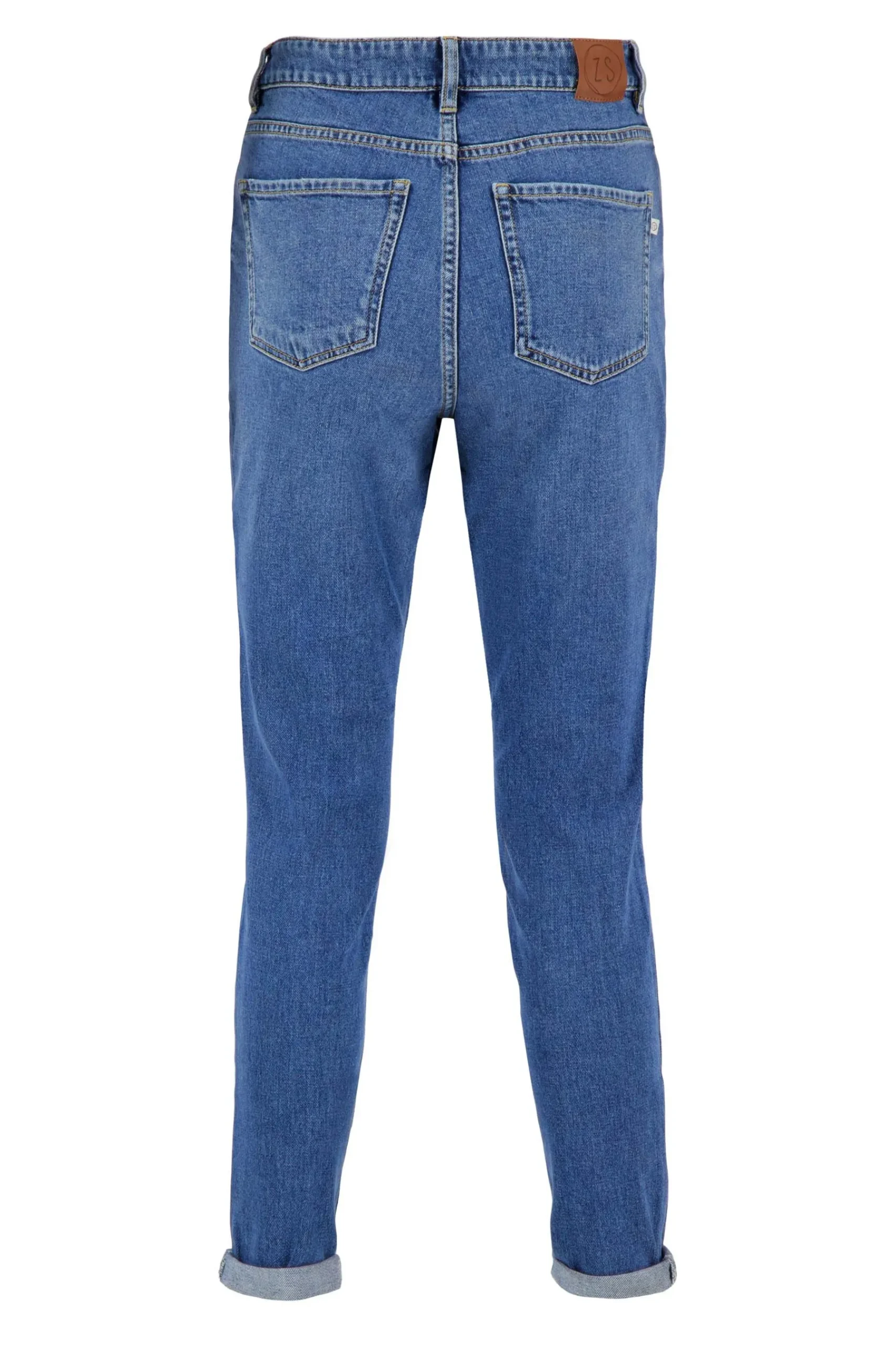 ZUSSS high waist jeans midden blauw