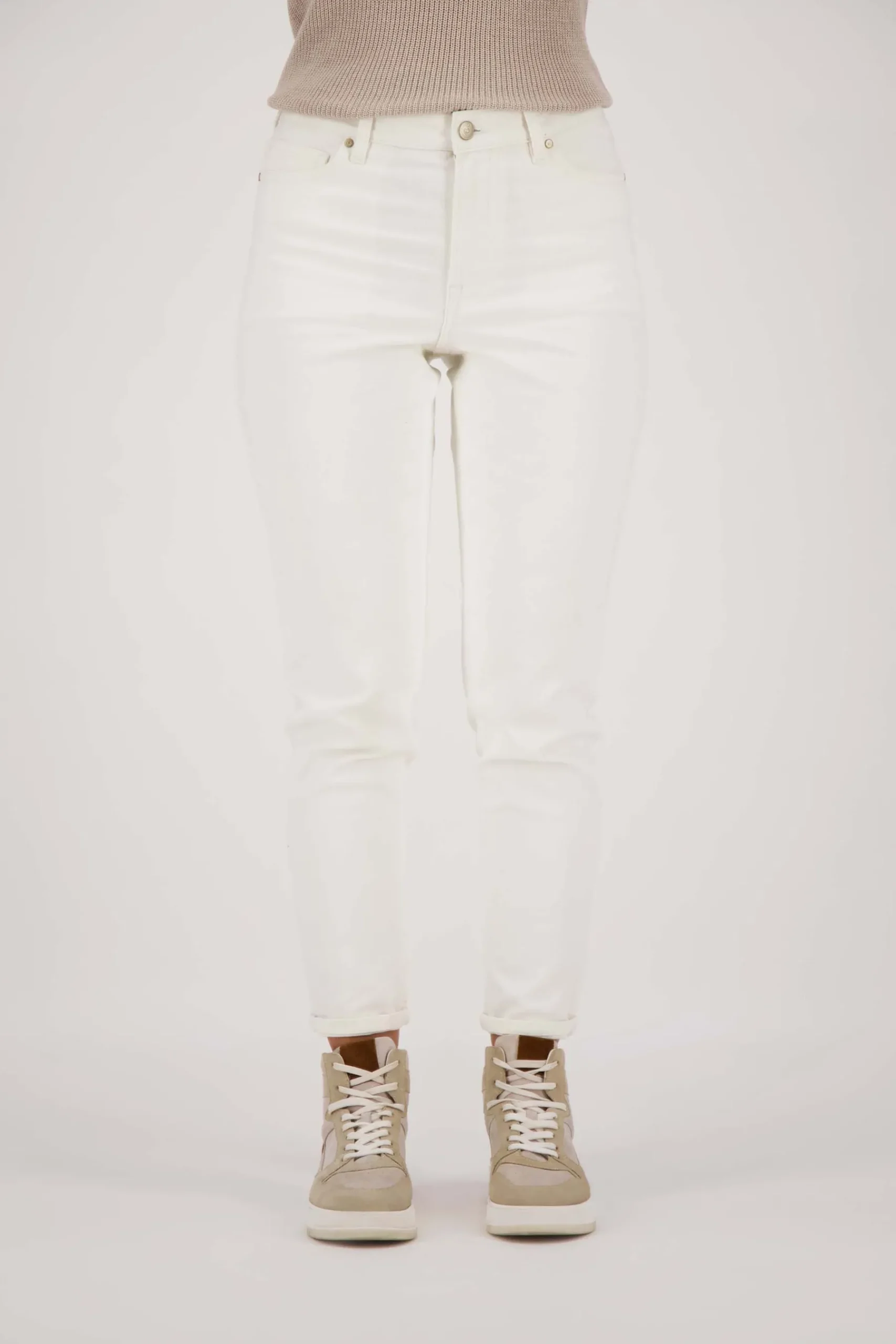 ZUSSS high waist jeans off white