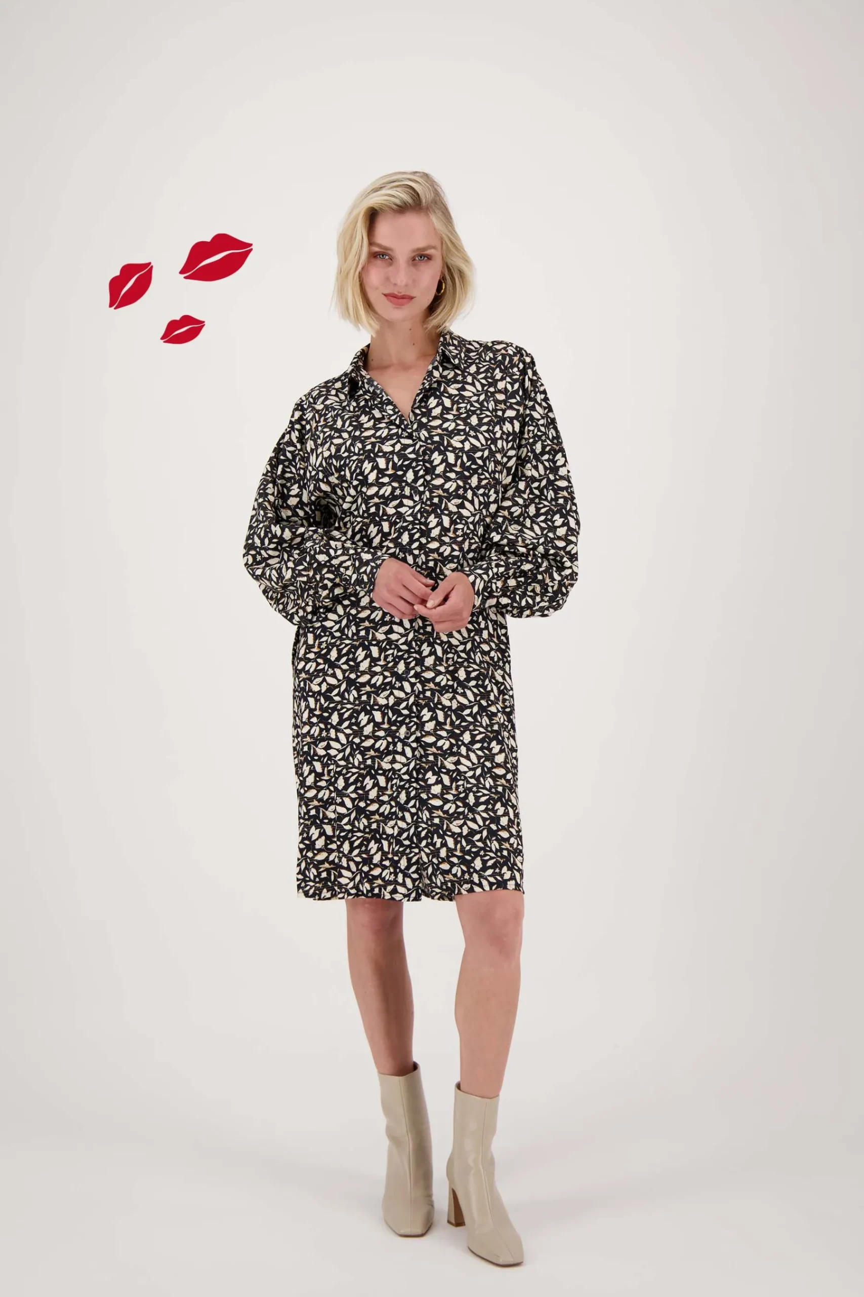 ZUSSS jurk blaadjes print