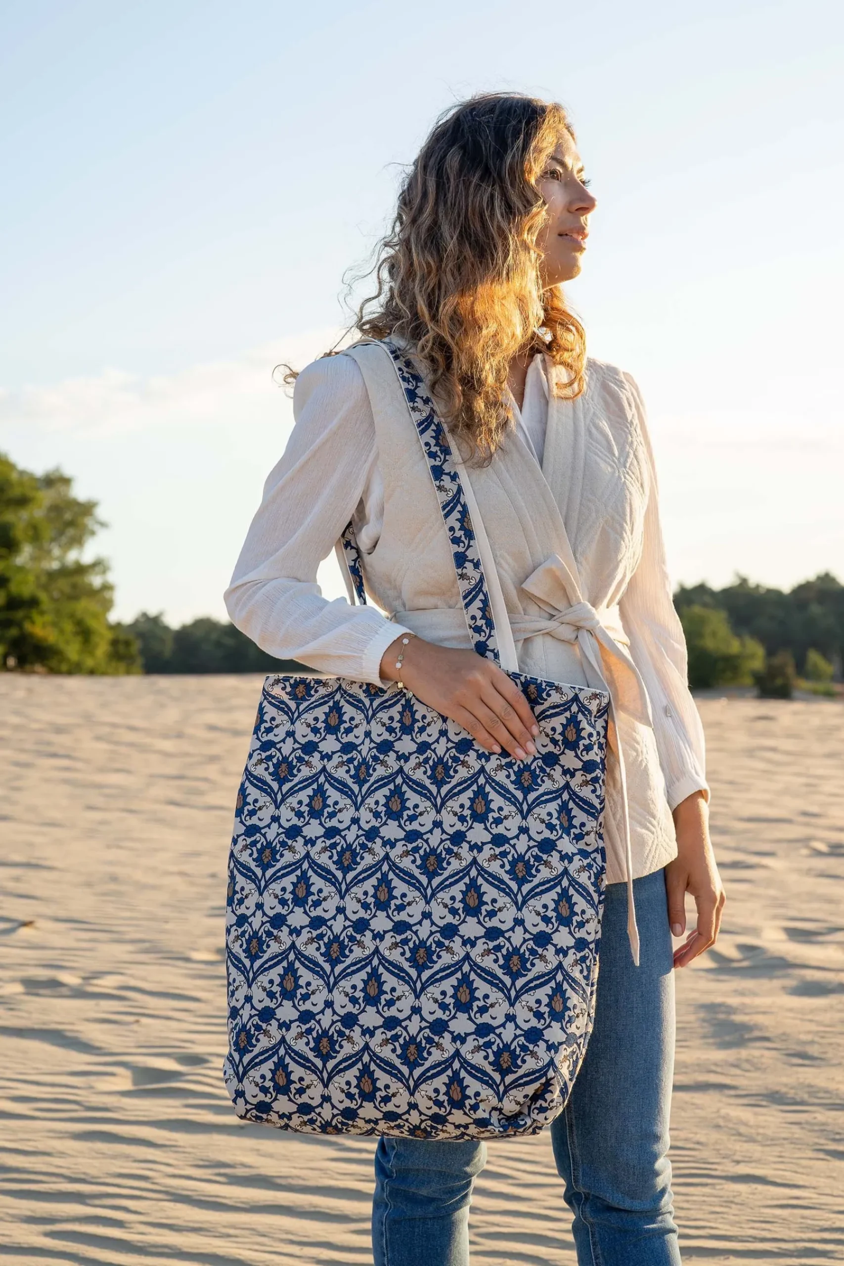 ZUSSS katoenen shopper met print