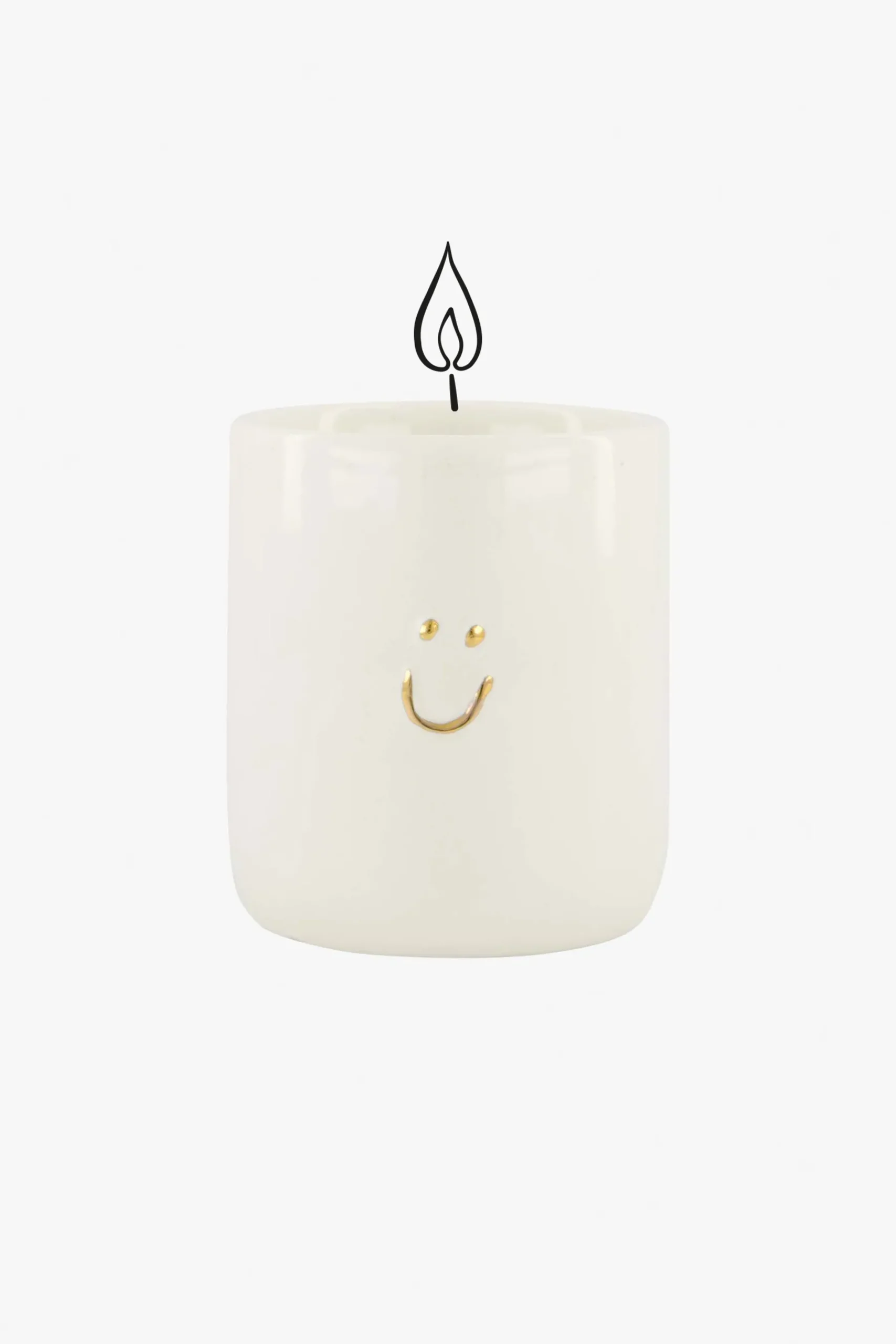 ZUSSS keramieken geurkaars in doosje linnen smile