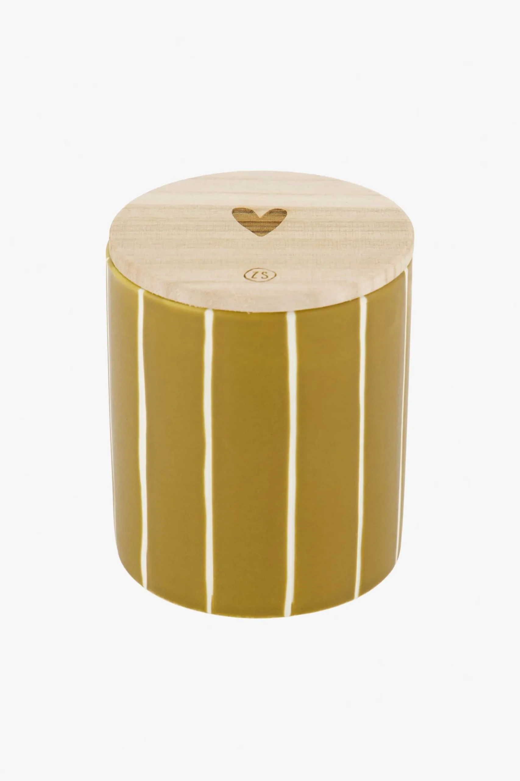 ZUSSS keramieken geurkaars met houten deksel hartje
