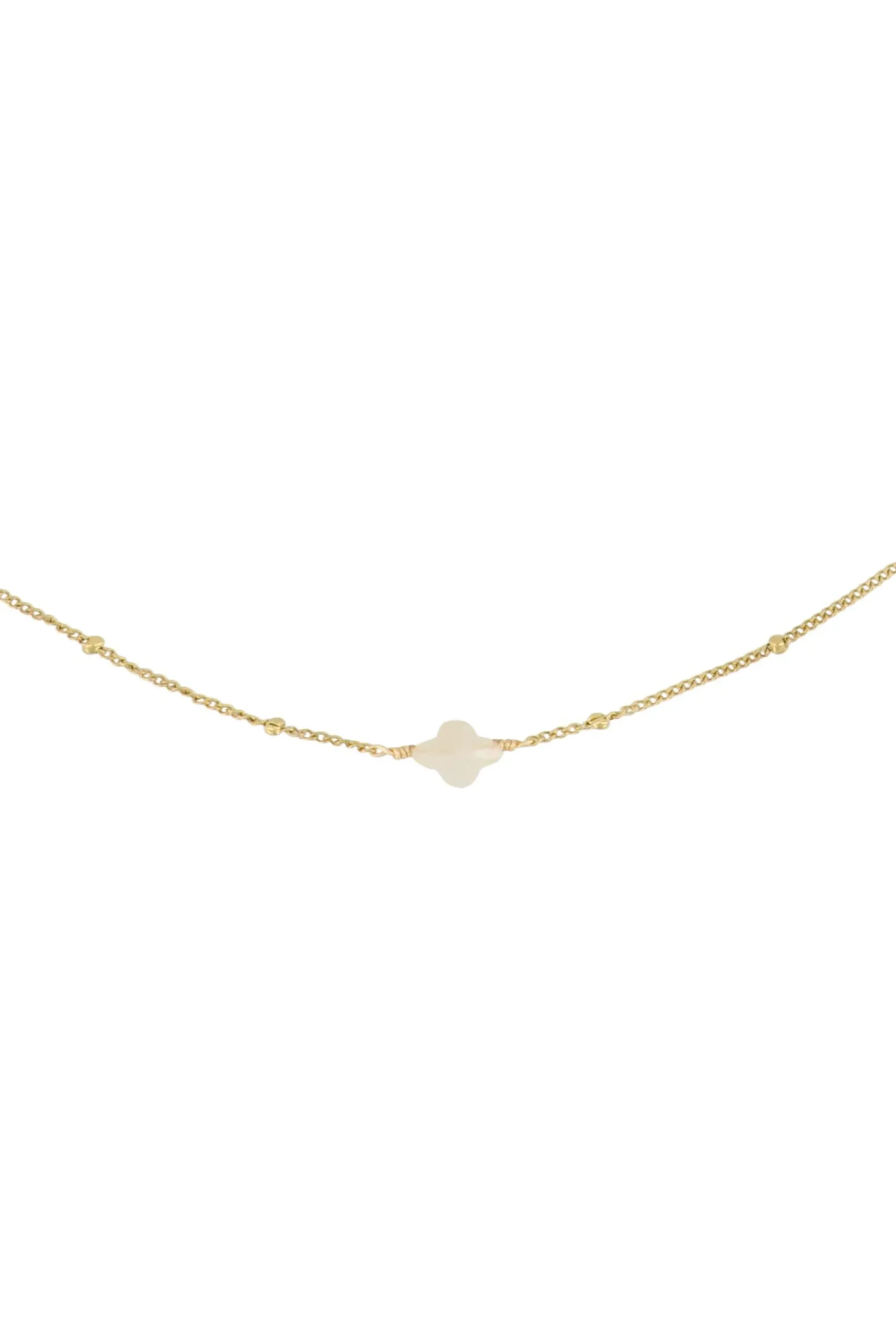ZUSSS ketting met bloemsteentje /goud