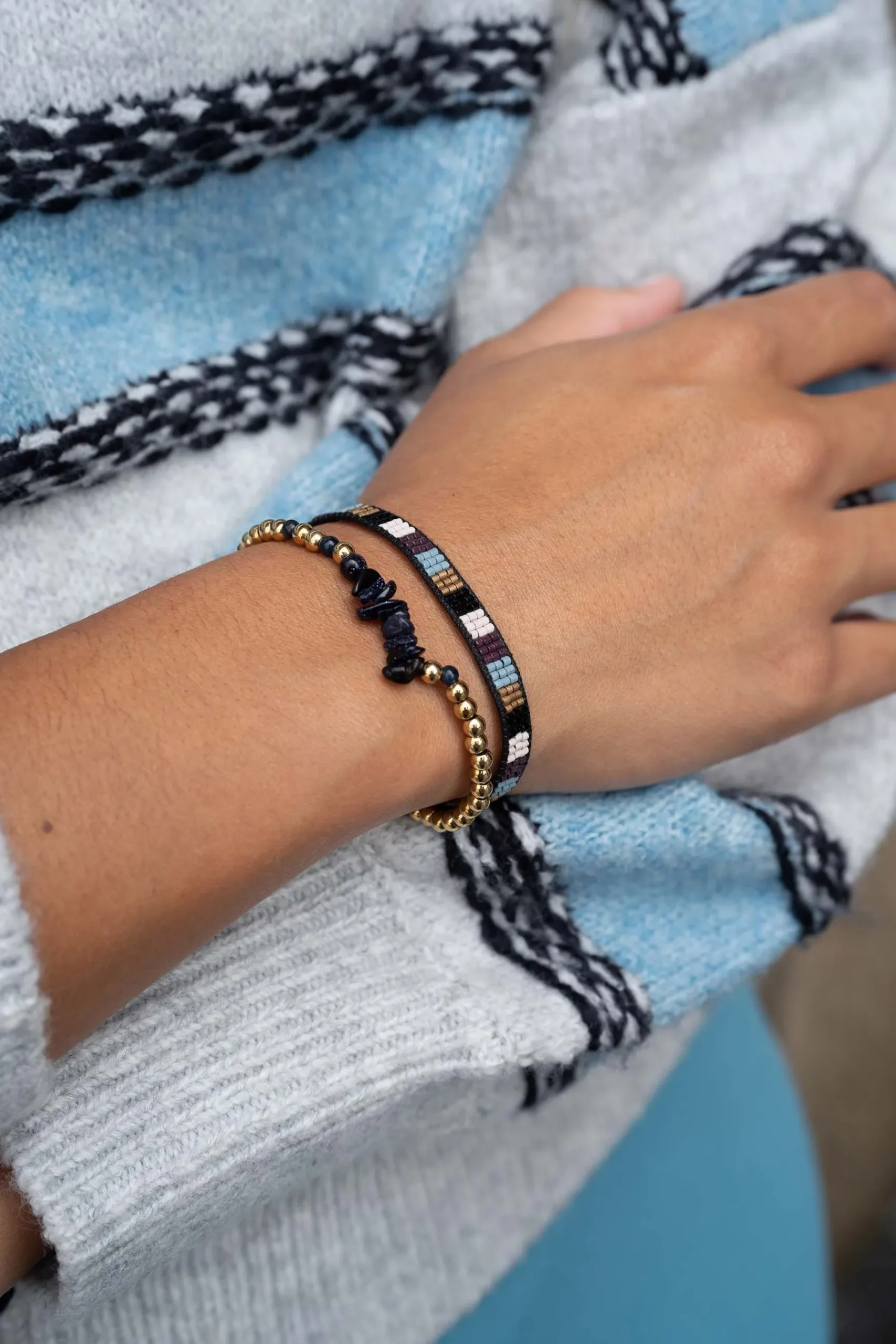ZUSSS kralenarmband met glassteen