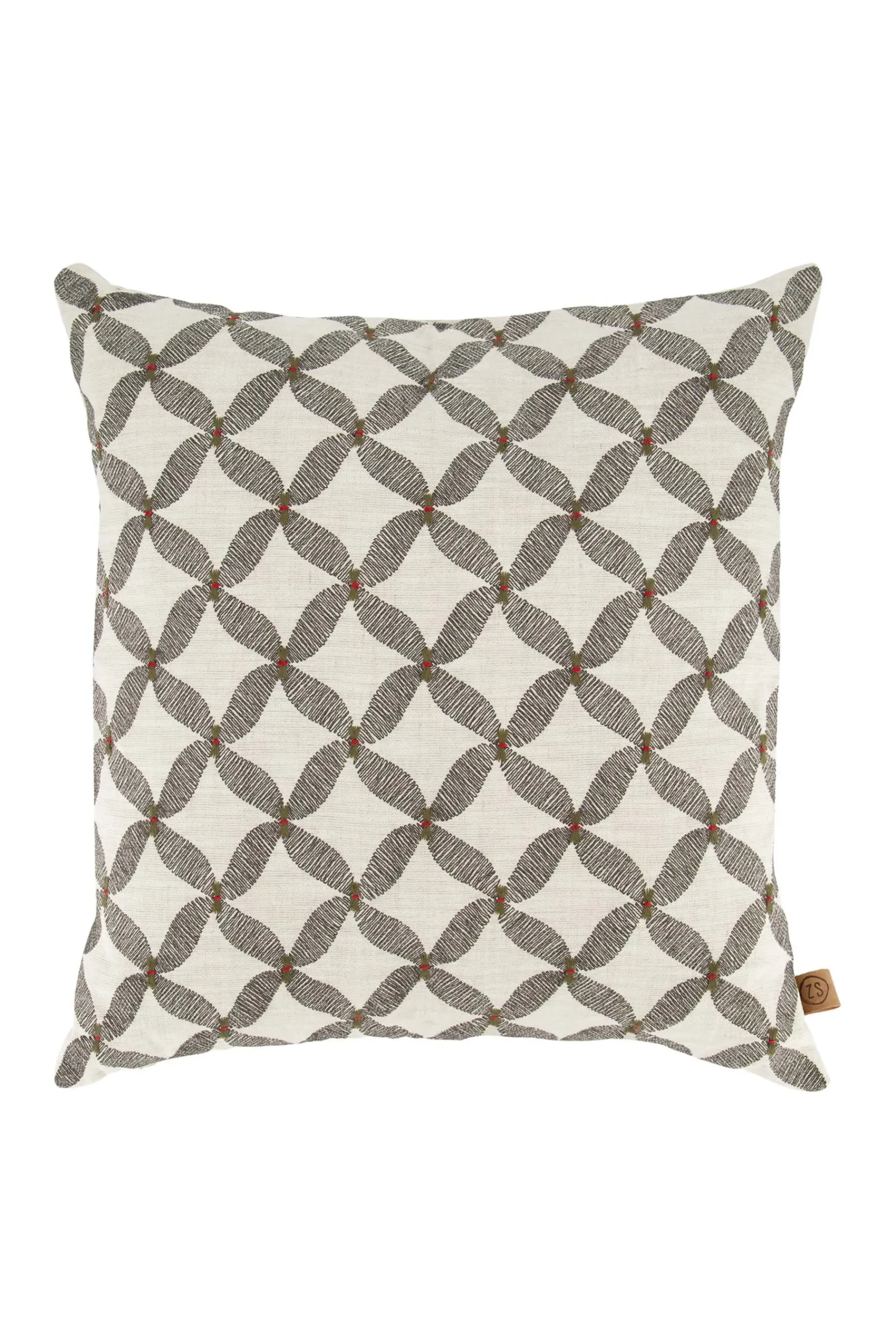 ZUSSS kussen grafisch gewoven patroon 45x45cm grijs