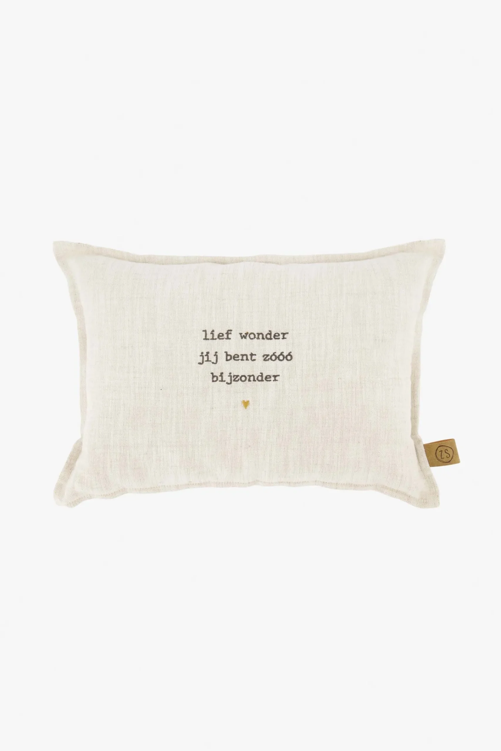 ZUSSS kussen lief klein wonder 25x35cm peper en zout