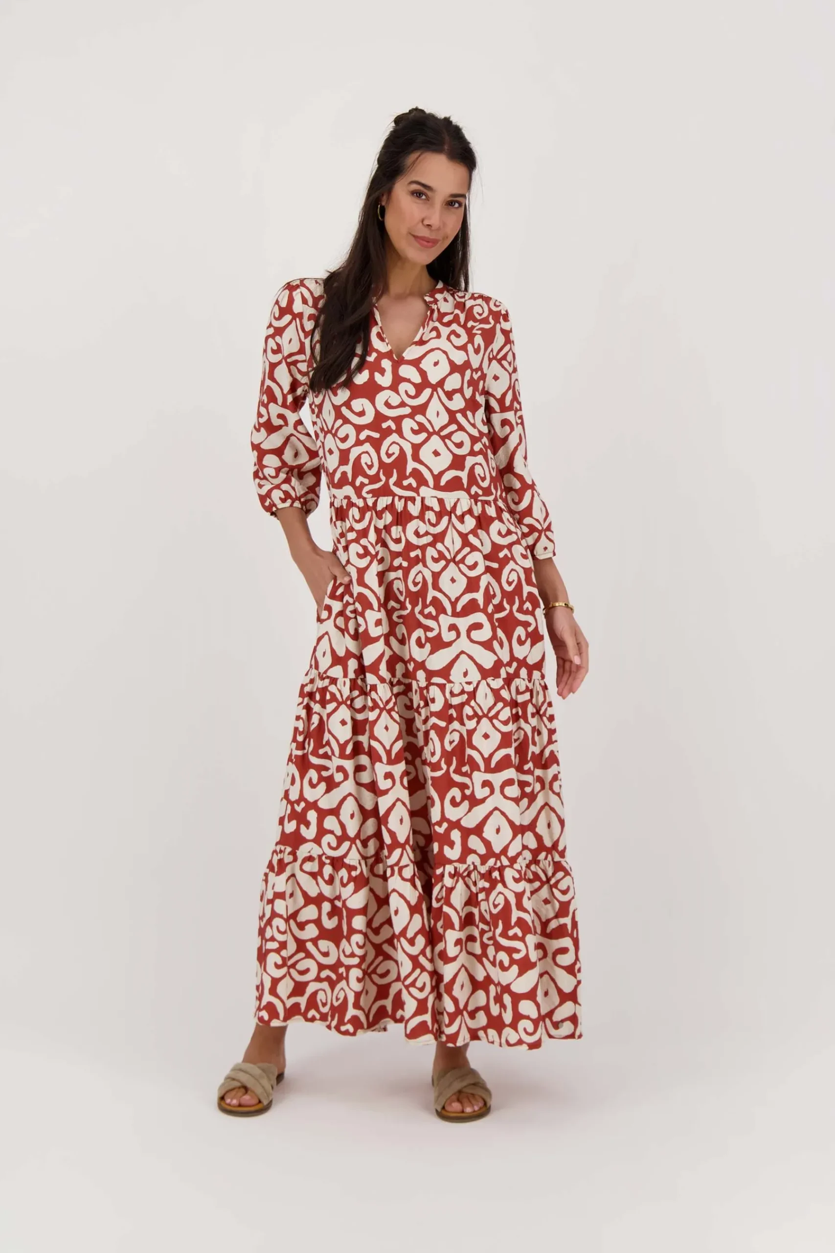 ZUSSS maxi jurk ornamentprint