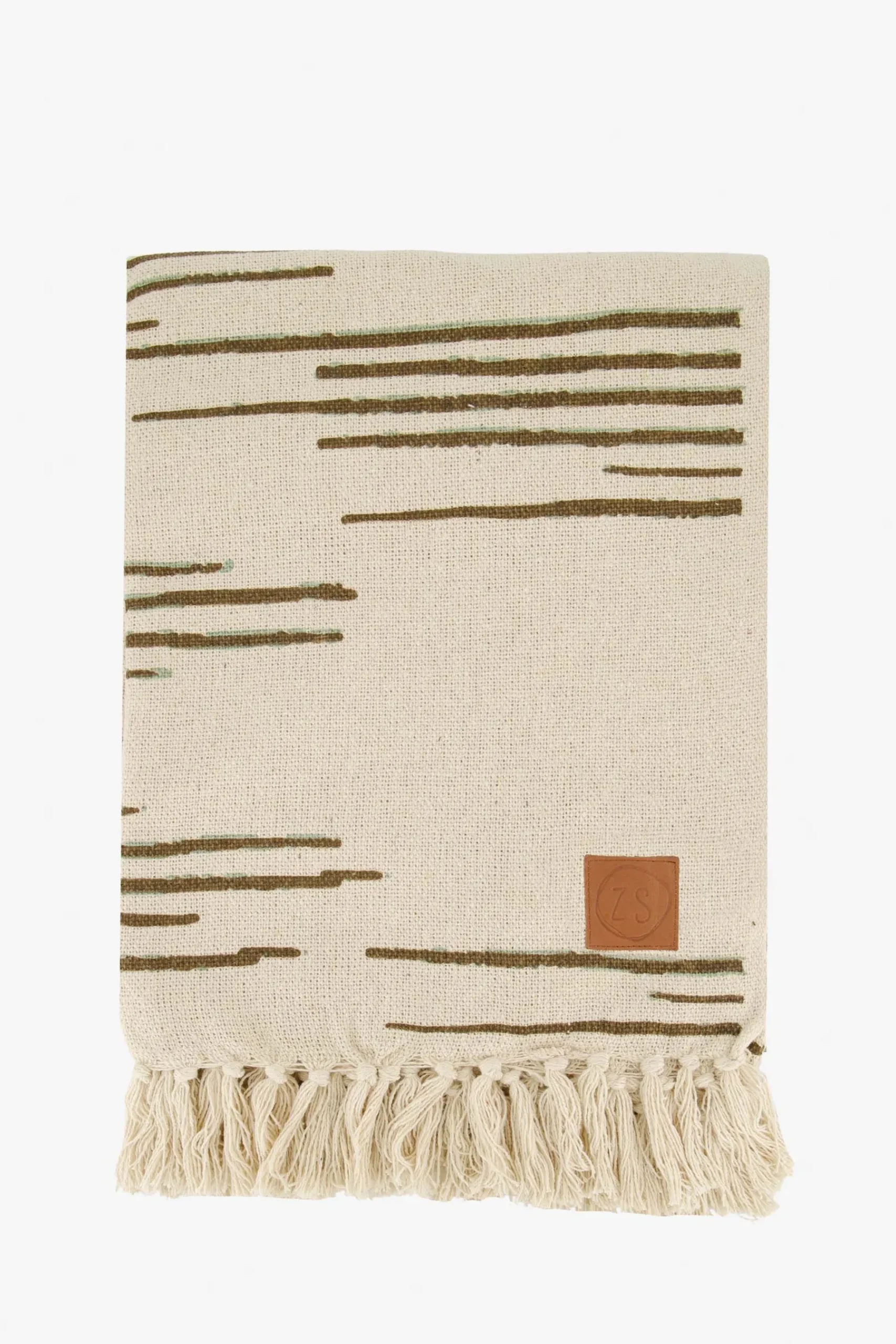 ZUSSS plaid lijnenpatroon 130x170 /saliegroen