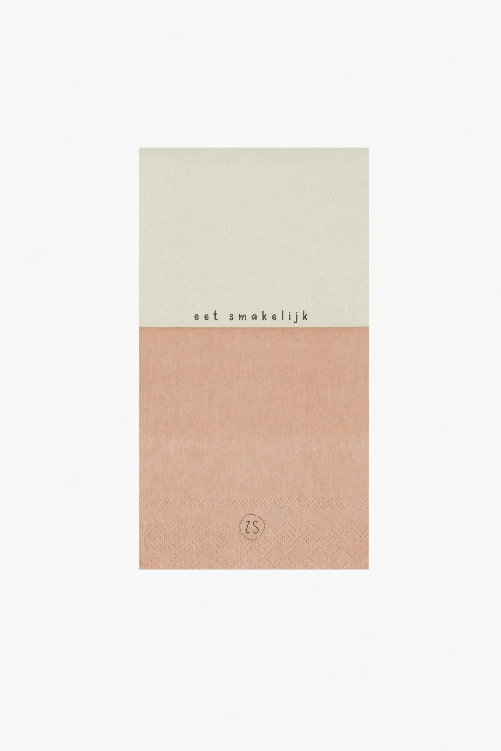 ZUSSS servetten eet smakelijk 11x20cm zand/terra roze