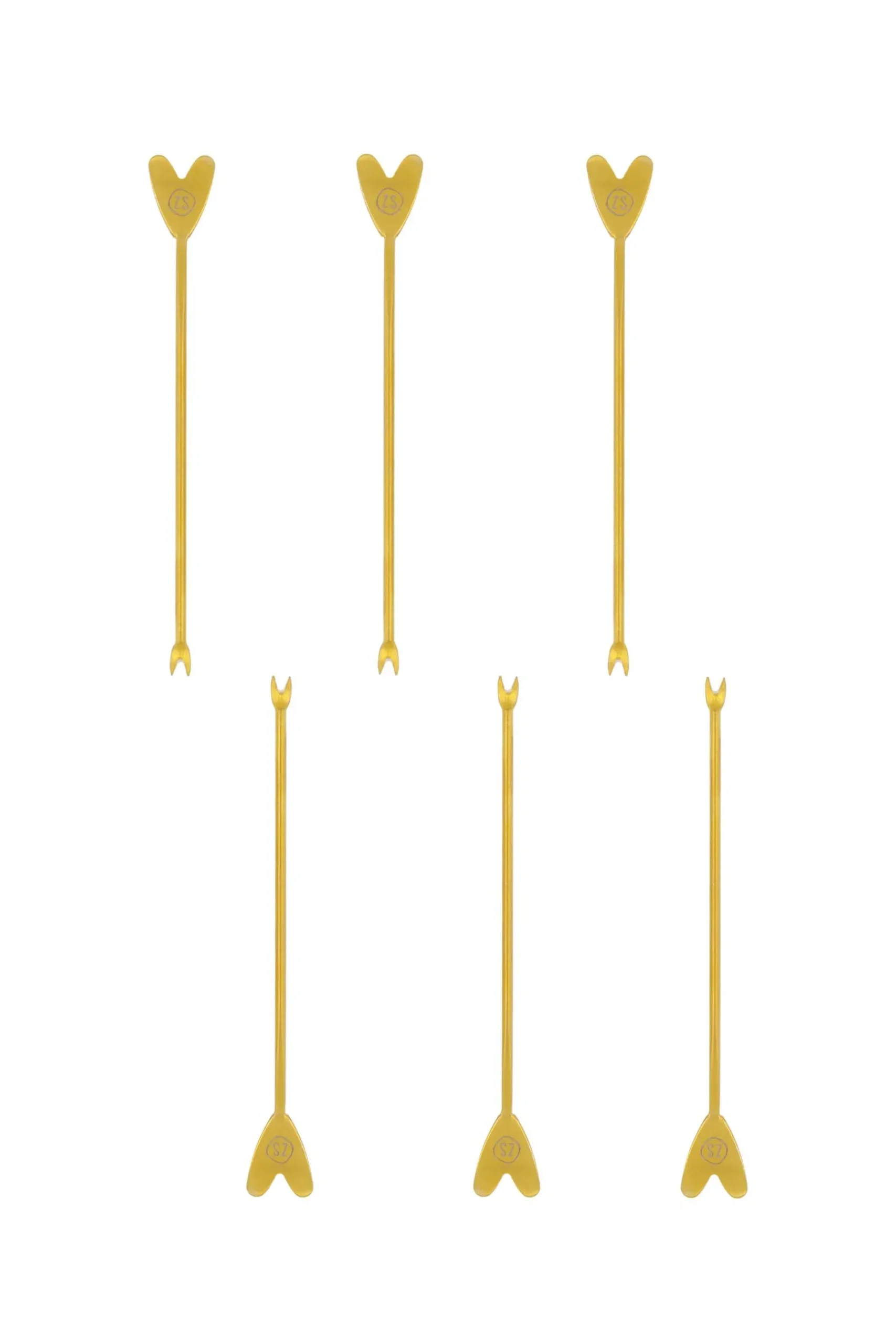 ZUSSS set van 6 borrelprikkers hartje
