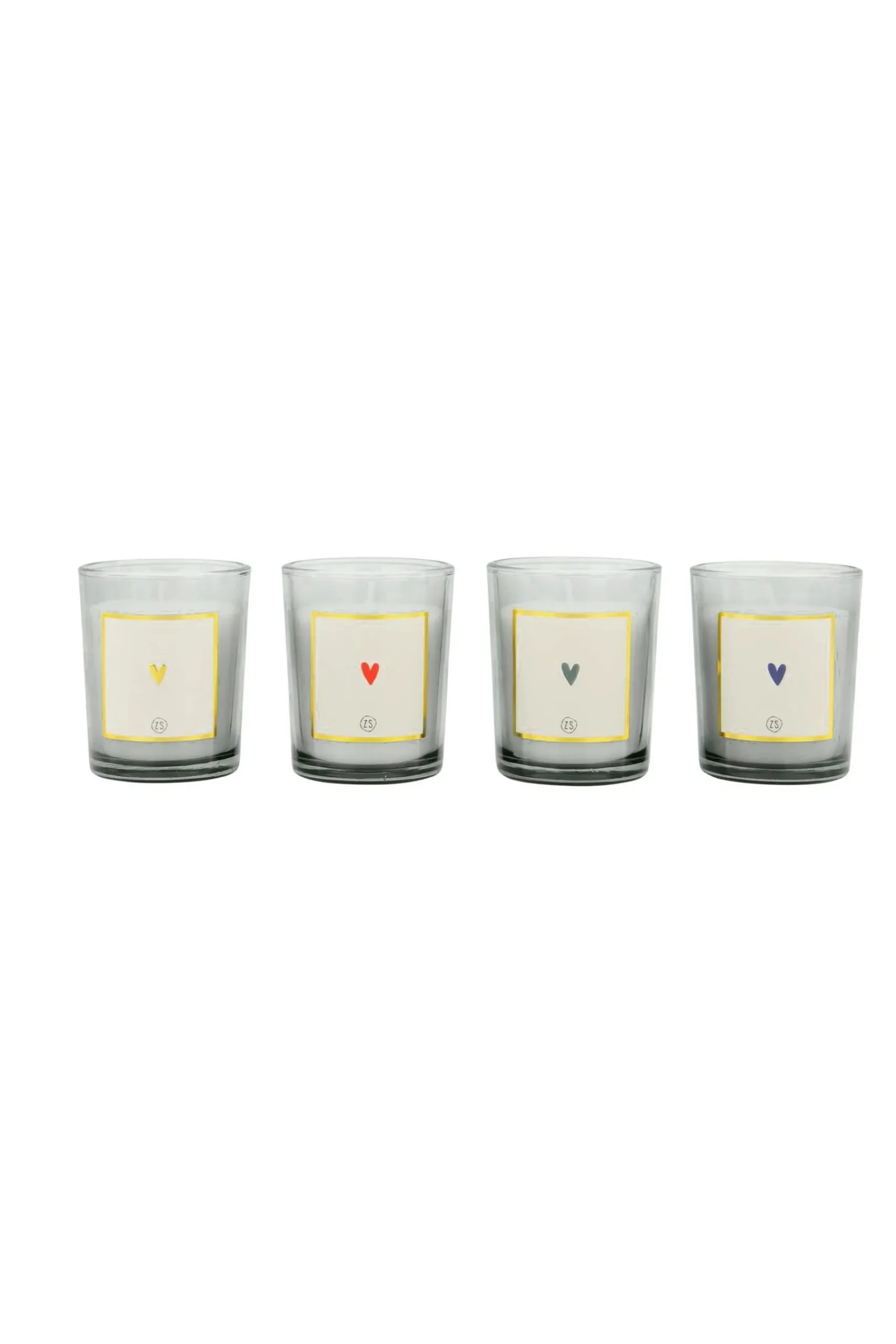 ZUSSS set van 4 glaskaarsjes hartje