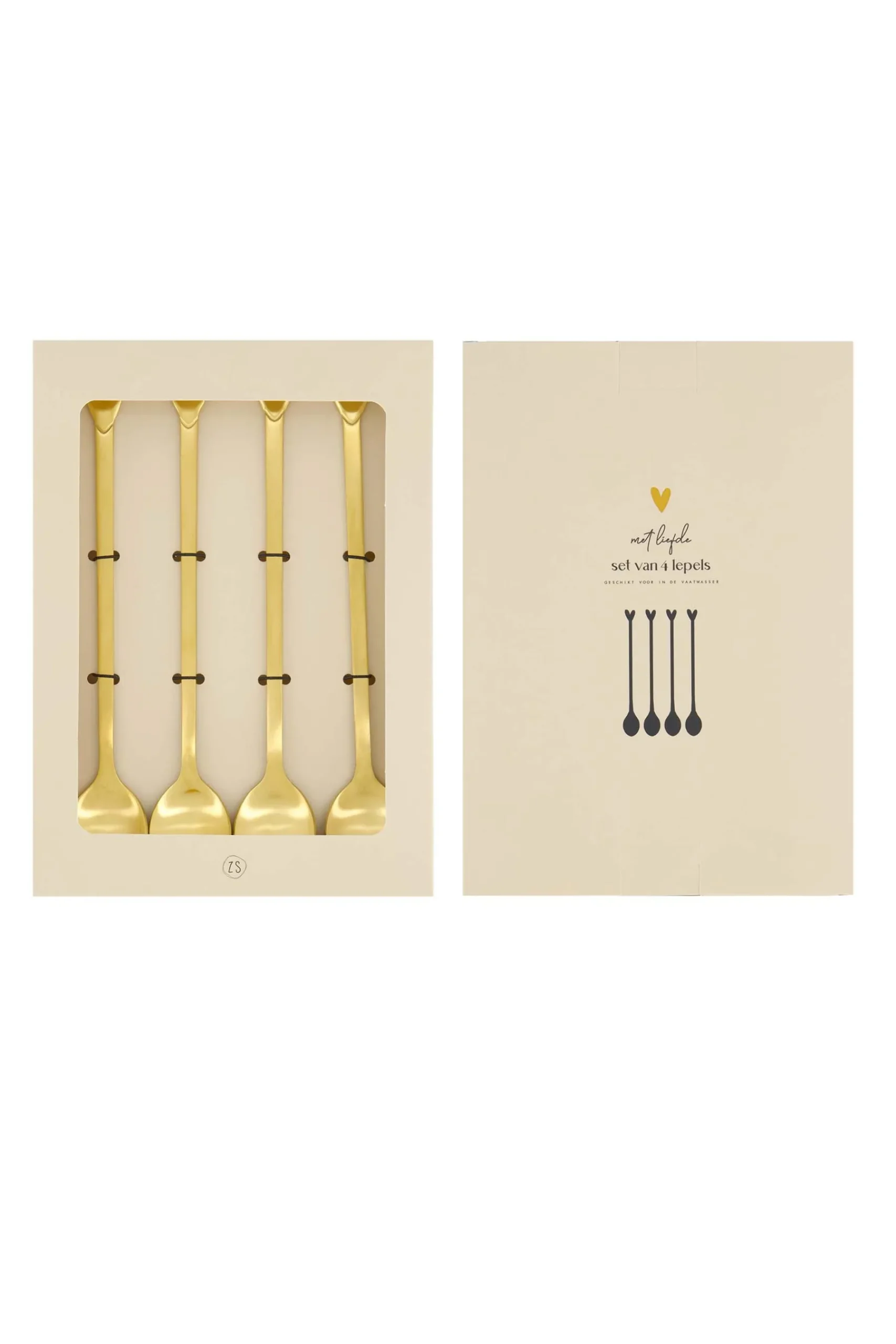 ZUSSS set van 4 lepels hartje