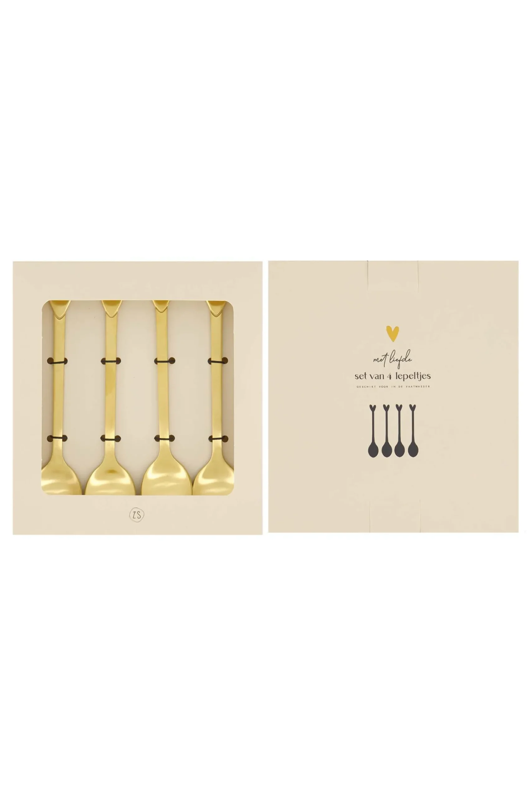 ZUSSS set van 4 lepeltjes hartje