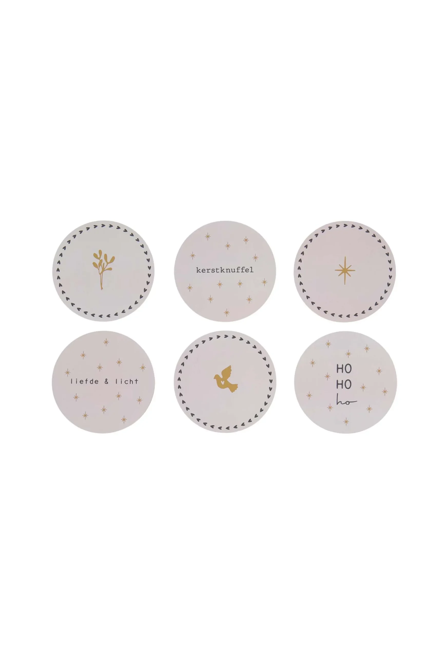 ZUSSS set van 6 onderzetters rond