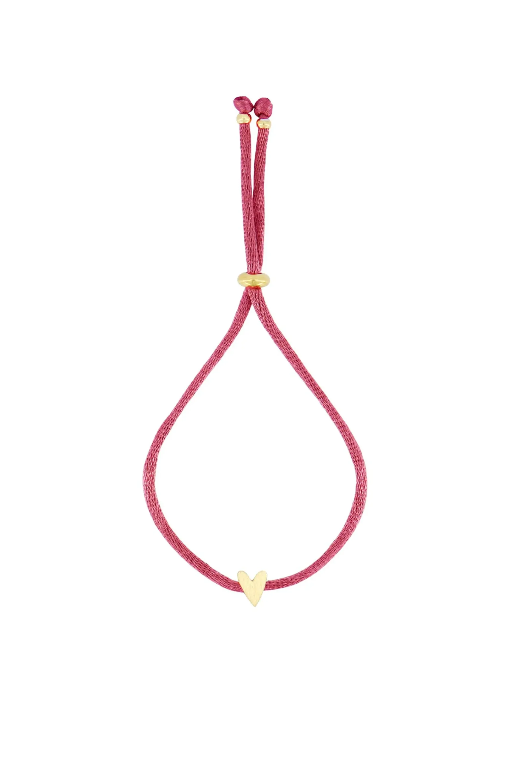 ZUSSS touwarmbandje hartje roze rood